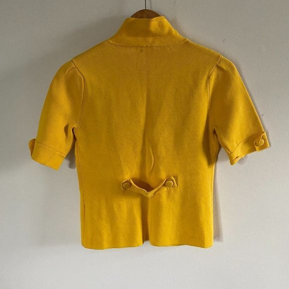 J. Crew Women's Yellow Short Sleeve Crop Jacket Top, Small (g49) - Picture 7 of 11